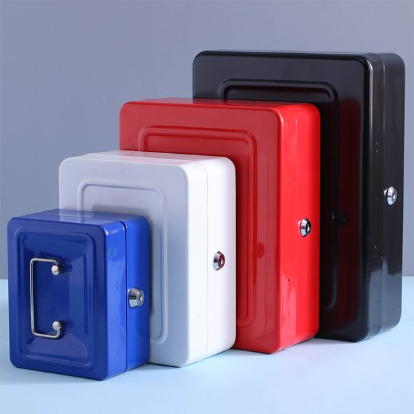 

safe large money box coin piggy bank lockable metal saving cash box with coins tirelire chat jewelry storage key 4 color