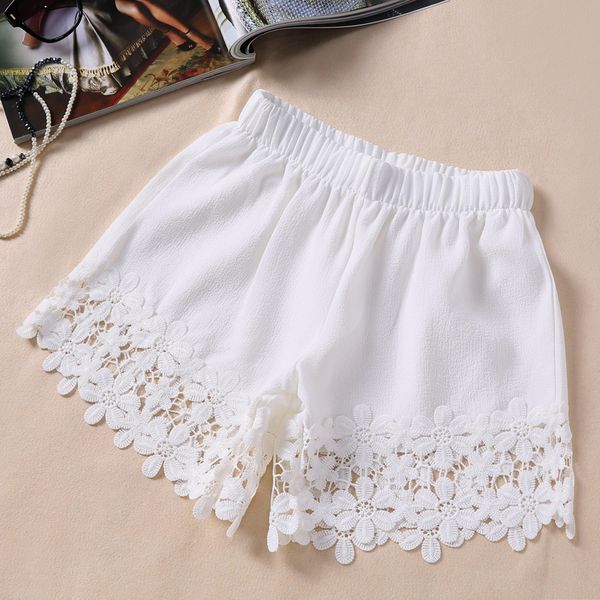 

2017 summer safety short pants women's underwear lace patchwork chiffon shorts pants boxer shorty femme safety wq77, Black;pink