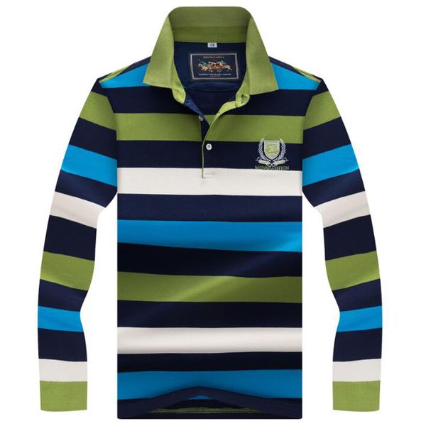 

Autumn Winter New Men Polo High Quality Long Sleeves Striped Polo Shirt Men Fashion Casual Solid Polo Shirt Brand Clothing