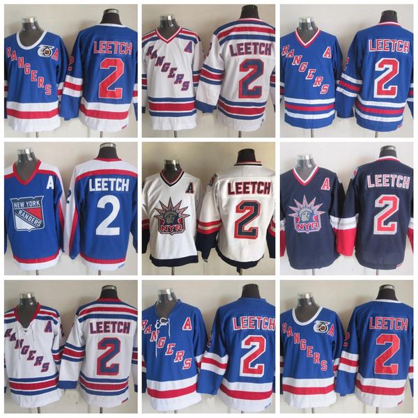 

ccm new york rangers hockey 2 brian leetch 75th anniversary jerseys stitched, Black;red