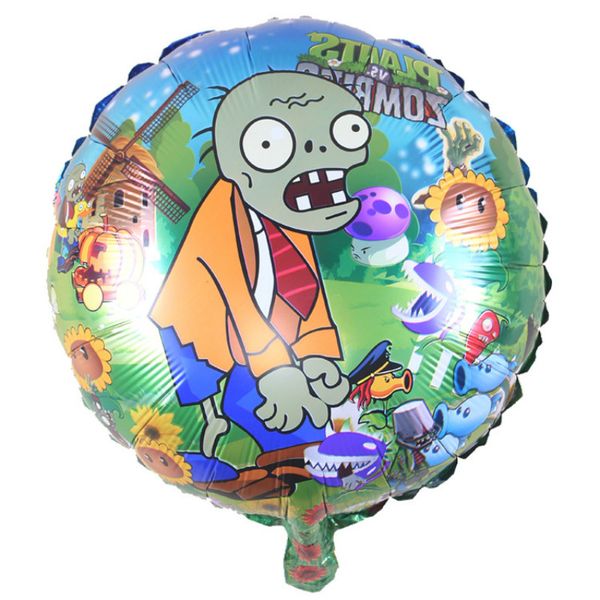 18 Inch Round Cartoon Balloon Plant Vs Zombie Balloon Aluminum