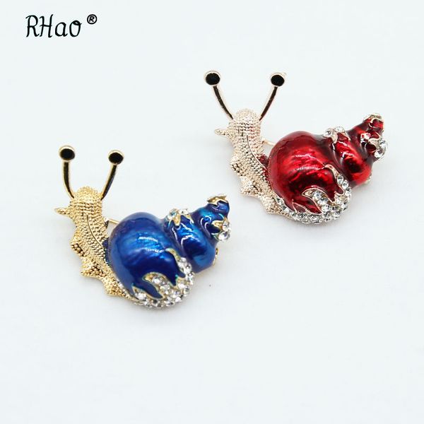 

5 colors available rhinestone snail brooches for women cute small insect brooch pin fashion enamel pin high quality, Gray