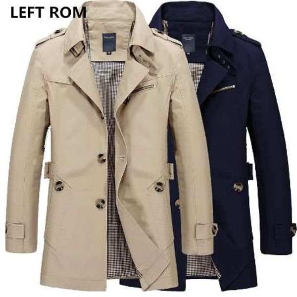 

left rom 2018 new fashion men are upscale in winter slim fit casual trench coat/male pure color pure cotton long jackets s-5xl, Tan;black