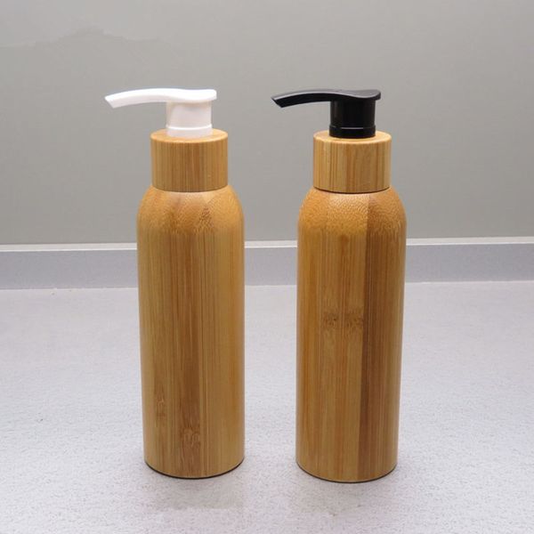 

120ml bamboo empty cosmetic cream container,diy lotion pump bottle body cream bottle with bamboo fast shipping f829