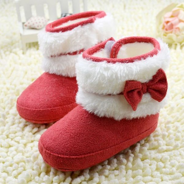 

toddler baby girl bowknot fleece snow boots soft sole booties crib shoes