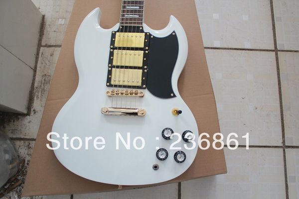 

New beautiful mu ical in trument 6 tring 3 pickup g cu tom g 400 white electric guitar
