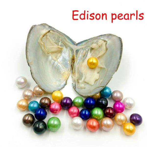 

2019 giant 9-12mm colored edison big large giant round grade pearls natural pearls in oyster with vacuum packing diy jewellery, White