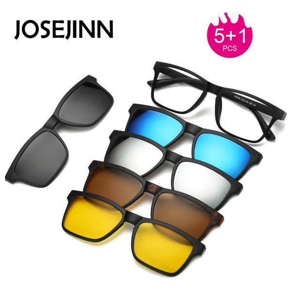 

5+1 suit multi function clip on sunglasses men magnetic clip sunglasses women magnet eyeglasses optical myopia glasses, White;black