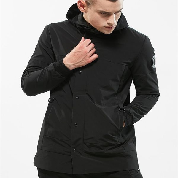 

icpans men jackets waterproof windbreaker long trench coat men black armygreen thin jacket mens hooded coat plus size 3xl, Black;brown
