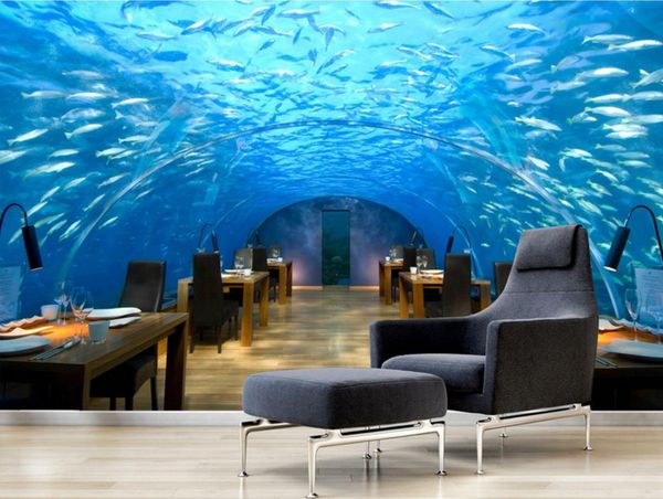 Papel de parede personalizado 3D para paredes 3 D Sala de visitas TV pano de fundo The Underwater World Wall Papers Home Decor Foto Wallpaper 3D