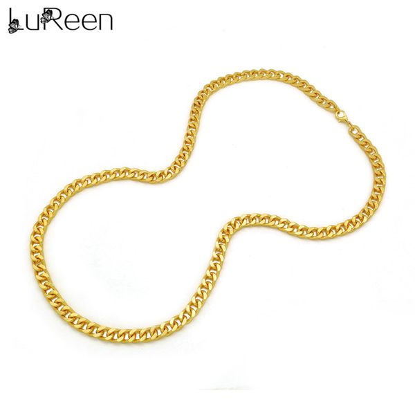 

lureen gold mens necklace chains hip hop curb cuban link chain 30inch long necklace chian for pendant jewelry gift party, Silver
