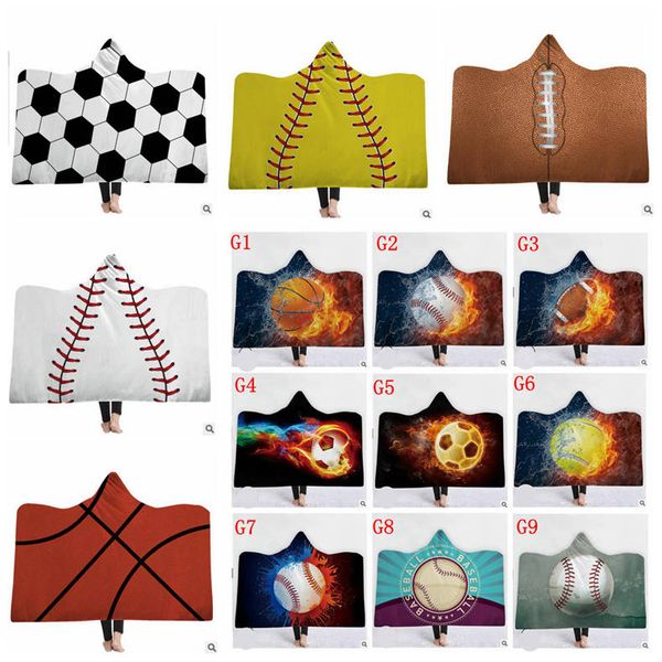 

baseball hooded blankets kids sherpa cloak sports themed hoodie blanket 3d printed fleece shawls zyl11-8