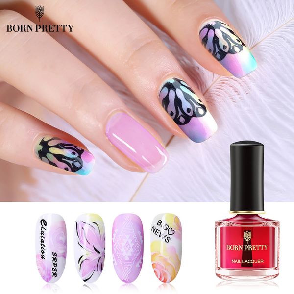 

born pretty gradient nail coat polish 6ml glossy purple varnish special for nails stamping painting tinting
