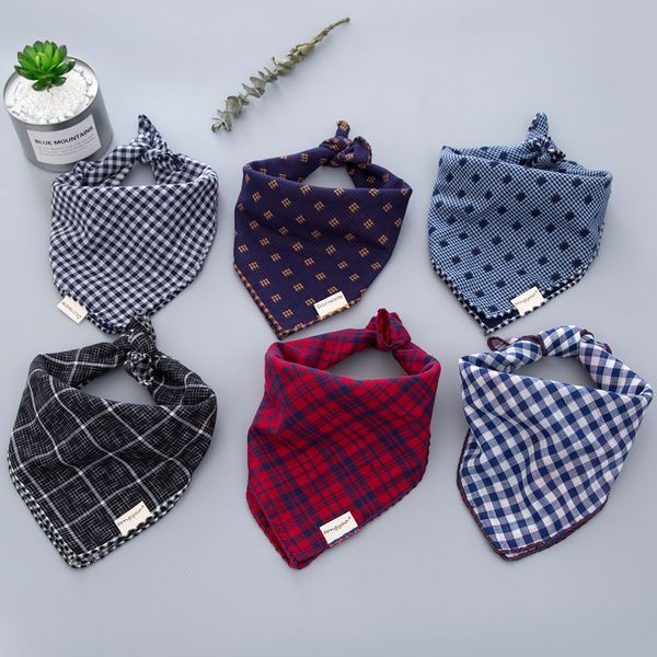 

plaid baby bibs bandana cotton infant saliva towel newborn burp cloths fashion boy girls dribble triangle bibs head scarf x066