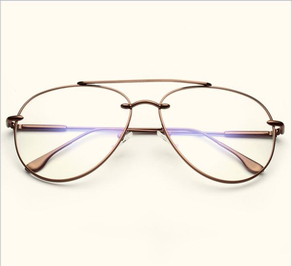 

new personality glasses frame female tide retro oval frame mirror men can be equipped with myopic flat glasses, Silver