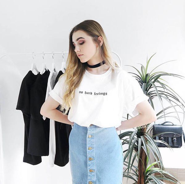 

no hard feelings t-shirt tumblr inspired pastel pale grunge aesthetic tee pastel baby girl t shirt, White