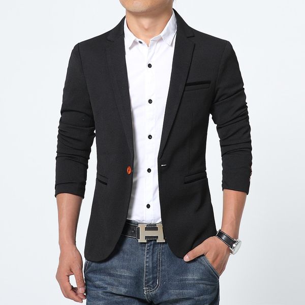 

new arrival men blazer new spring fashion brand cotton slim fit men suit terno masculino blazers, White;black