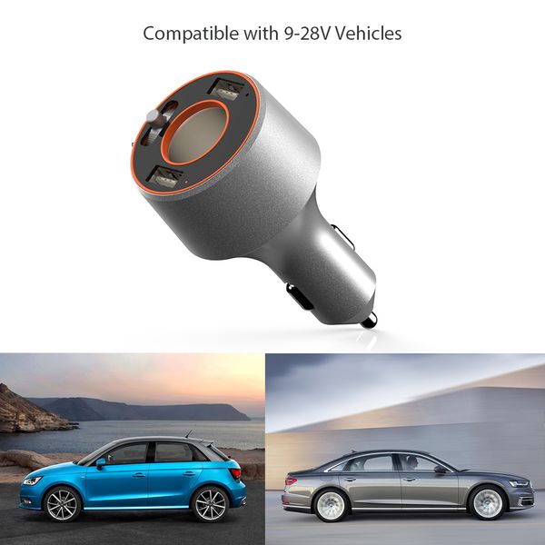 

wireless 4.2 fm transmier stereo hands-car kit flash drive mp3 player 80w cigaree lighter socket 3.1a car charger