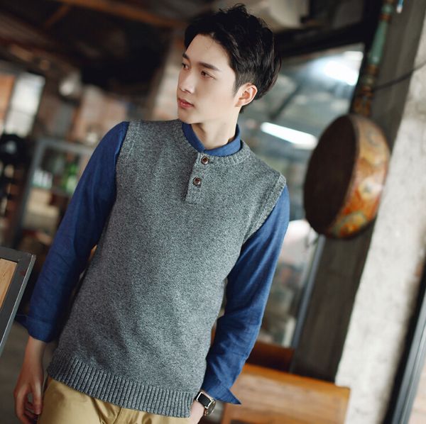 

New Mens Sweaters Vest O-Neck Jersey Hombre Jumper Pullover Sleeveless Male Clothing Shirt
