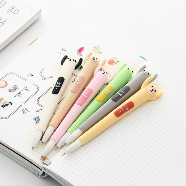 

creative cartoon animal soft silicone gel pen personality cute shape signature needle pen student stationery (random color