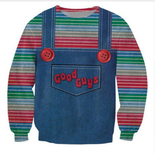 

wholesale-fashion womens/mens good guys funny 3d print casual sweatshirt qq033, Black