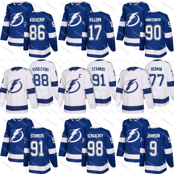 

86 Nikita Kucherov Lightning 91 Steven Stamkos Brayden Point Victor Hedman Tyler Johnson Mikhail Sergachev 90 Vladislav Namestnikov Jerseys