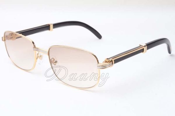 

2018 factory outlet natural black horn square lens sunglasses, 7381148 high end luxury square sunglasses size: 56-21-135 mm, White;black