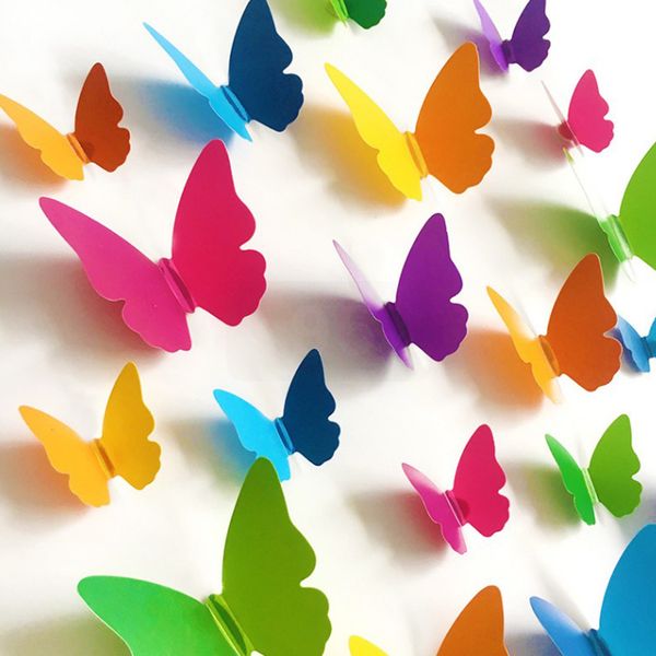 Pvc 3d Butterfly Wall Stickers Diy Butterflies Fridge Sticker Room