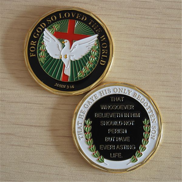 

for god so loved the world john 3:16 religious double sided collectible coin