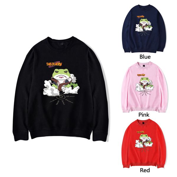 

путешествия лягушка толстовка несколько цветов большой размер свободные лягушка сын мультфильм печати случайные спортивные пара одежда, Black