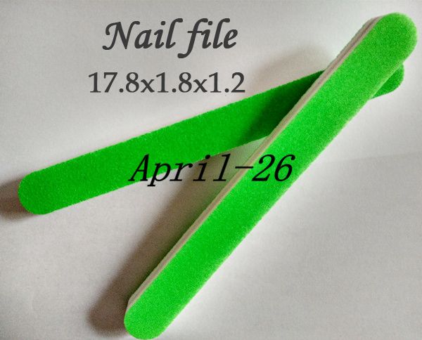 

10pc/lot nail tools for manicure double sides nail file emery boards buffer fluorescent long circle shape
