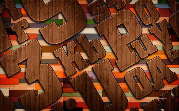 

p wallpaper 3d stereoscopic vintage color wood grain wood letter tv background art mural for living room large painting