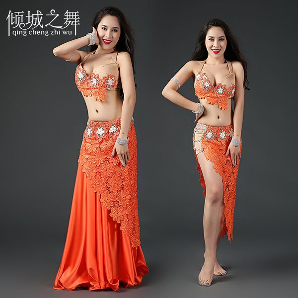 

2018 new high grade professional performance dancewear outfit women brand bellydance costumes yc032, Black;red