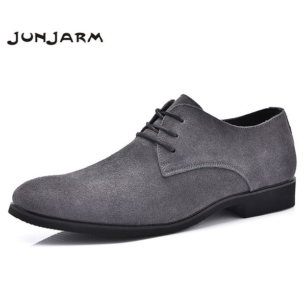 

junjarm 2017 men formal shoes british style soft men dress shoes black business cow suede lace up office