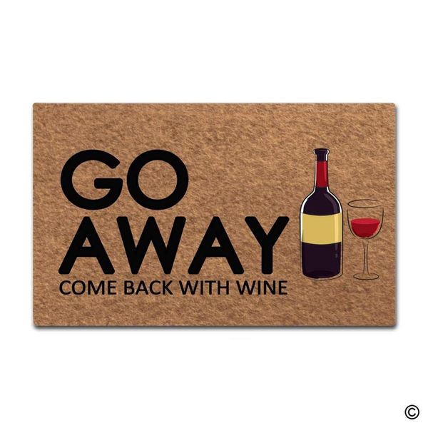 Doormat Entrance Floor Mat Funny Door Mat Go Away Come Back With Wine Designed Non Slip Doormat Outdoor Sofa Replacement Cushions Outdoor Bar Stool