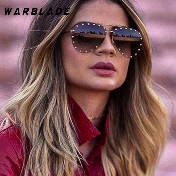 

warblade ladies metal half frame sunglasses red women personality rivet glasses brand designer eyewear shades uv protection, White;black