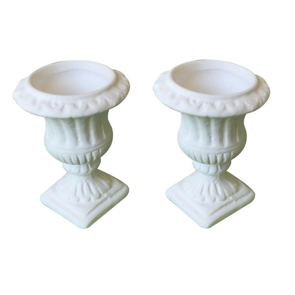 

dollhouse miniature a pair of birdbath garden outdoor center made of white pottery