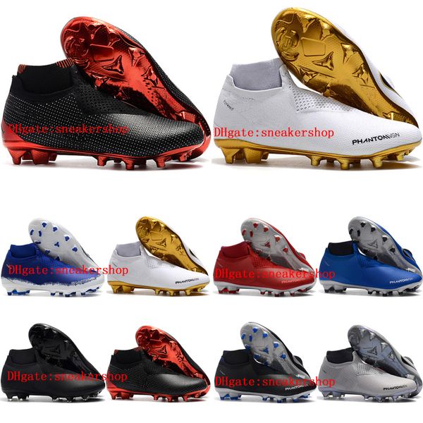 

2018 mens soccer cleats phantom vision elite df fg outdoor soccer shoes x ea sports phantom vision football boots scarpe calcio, Black
