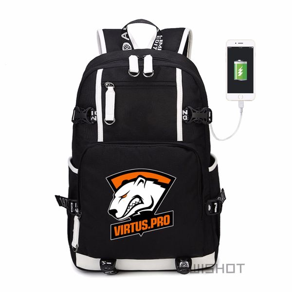 

wisteam fnatic virtus.pro dota 2 backpack cs csgo navi for teenagers multifunction usb charging