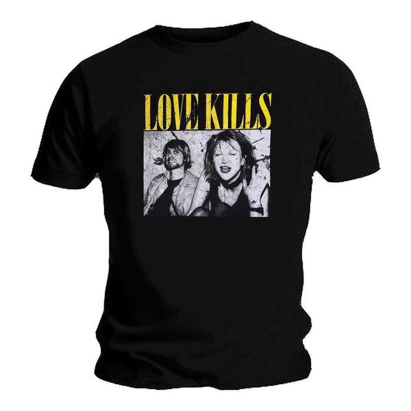 

Официальный футболка убить бренд черный панк "Любовь убивает" Курт Кобейн Кортни