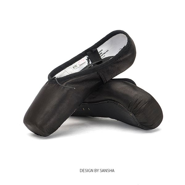 

Sansha Ballet Pointe Shoes Satin Upper With Ribbon Girls Women Professional Dance Toe Shoes with Gel Silicone Toe Pads SP1.8 Black