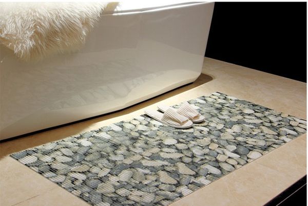 

cobblestone pvc thickened antiskid mat toilet waterproof shower carpet rectangular carpets customized wholesale 65*150cm y003