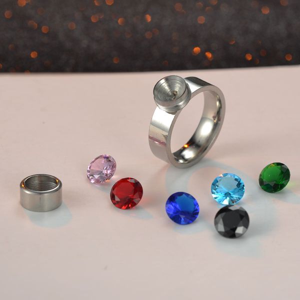 

7 colors/set diy rings for women screw rotation switch stone rings world premiere limited edition designer charm ring ri0140, Golden;silver