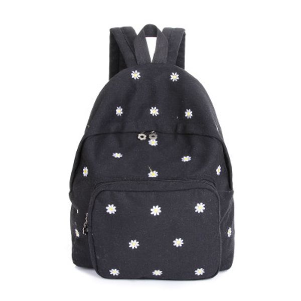 

pacgoth 2018 new fresh candy color canvas bacpacks japanese and korean style big capacity schoolbags flower pattern zipper 1pc