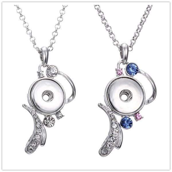 

new style noosa chunks crystal snap button necklace fit 18mm snap button jewelry for women, Silver