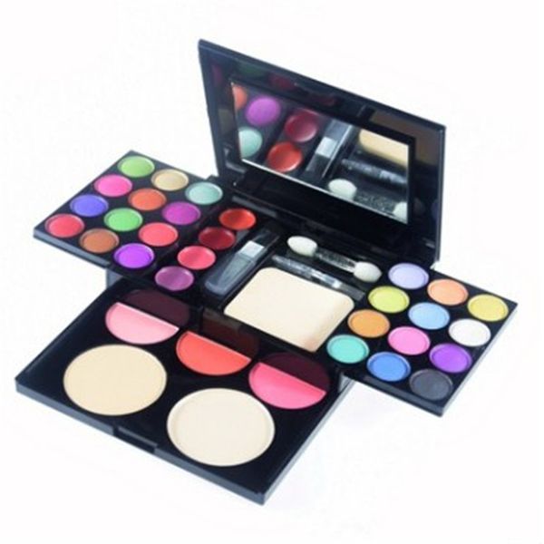 Kit di trucco ADS Eye Shadow Palette Blush Lip Gloss Face Powder 4 in 1 con pennelli Cosmetics Set Miglior Prezzo