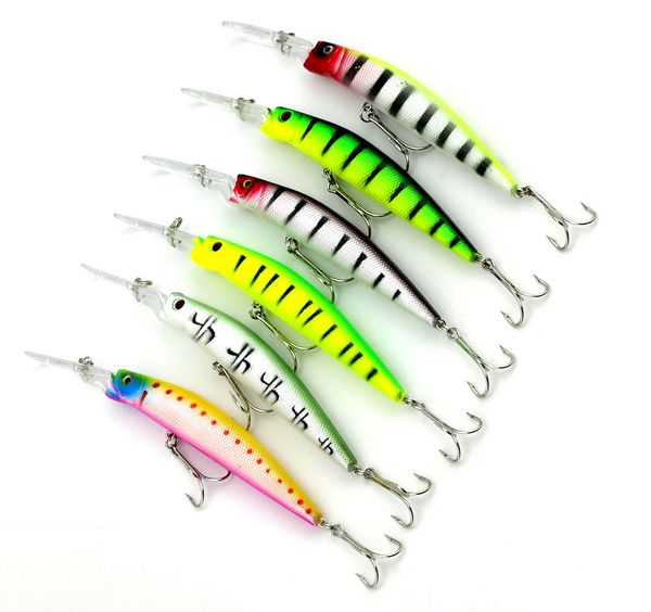 

6pcs 3d minnow deep diver lure 15.3g hard baits swimbaits 14.5cmtarget bass, walleye, trout and other species in freshwater or saltwater