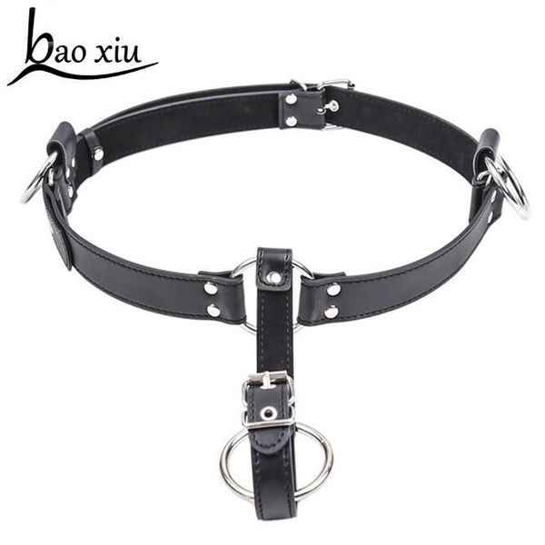 

men lingerie faux leather adjustable gay g-string jockstraps underwear underpants front with o-ring  male underwear, Black;white