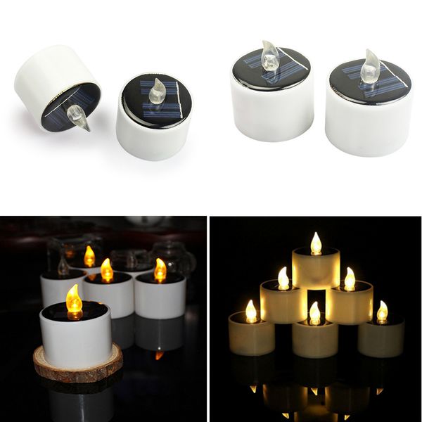 

солнечные светодиодные свечи светодиодные лампы солнечного света цилиндрический желтый чай свет теплый белый для рождественской свадьбы деко