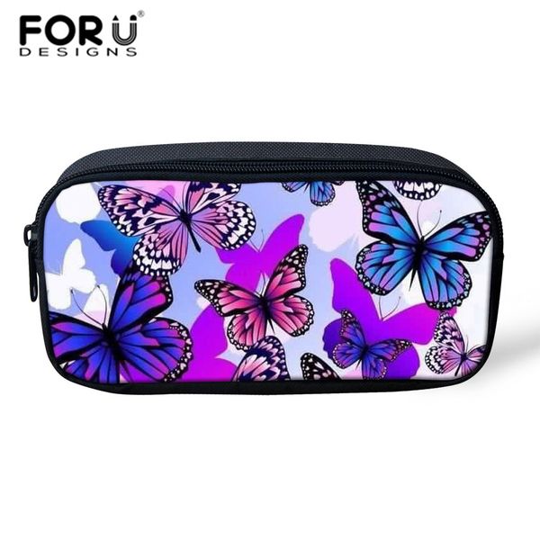 

forudesigns makeup bag small travel portable makeup bag toiletry kits butterfly printed kids pencil bags pen pouch for teen girl
